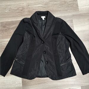 Chico's Black Blazer with Satin Accents